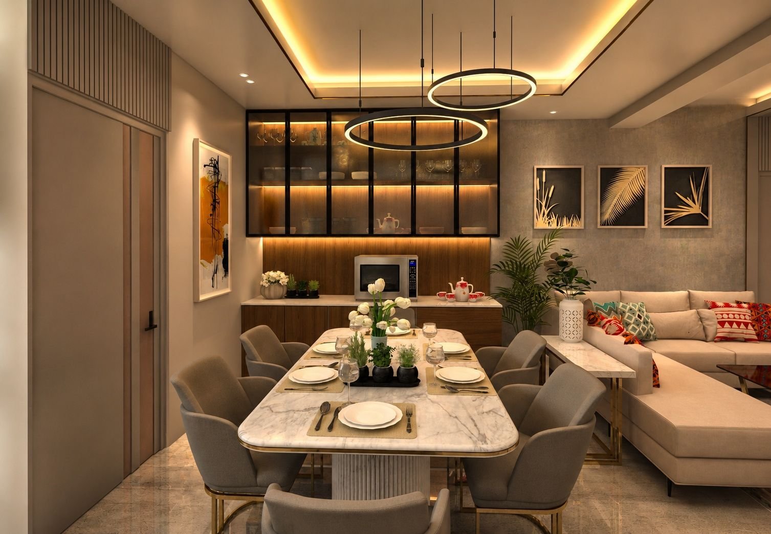 Luxury residential apartment interior design by Buildaxis, Dhaka